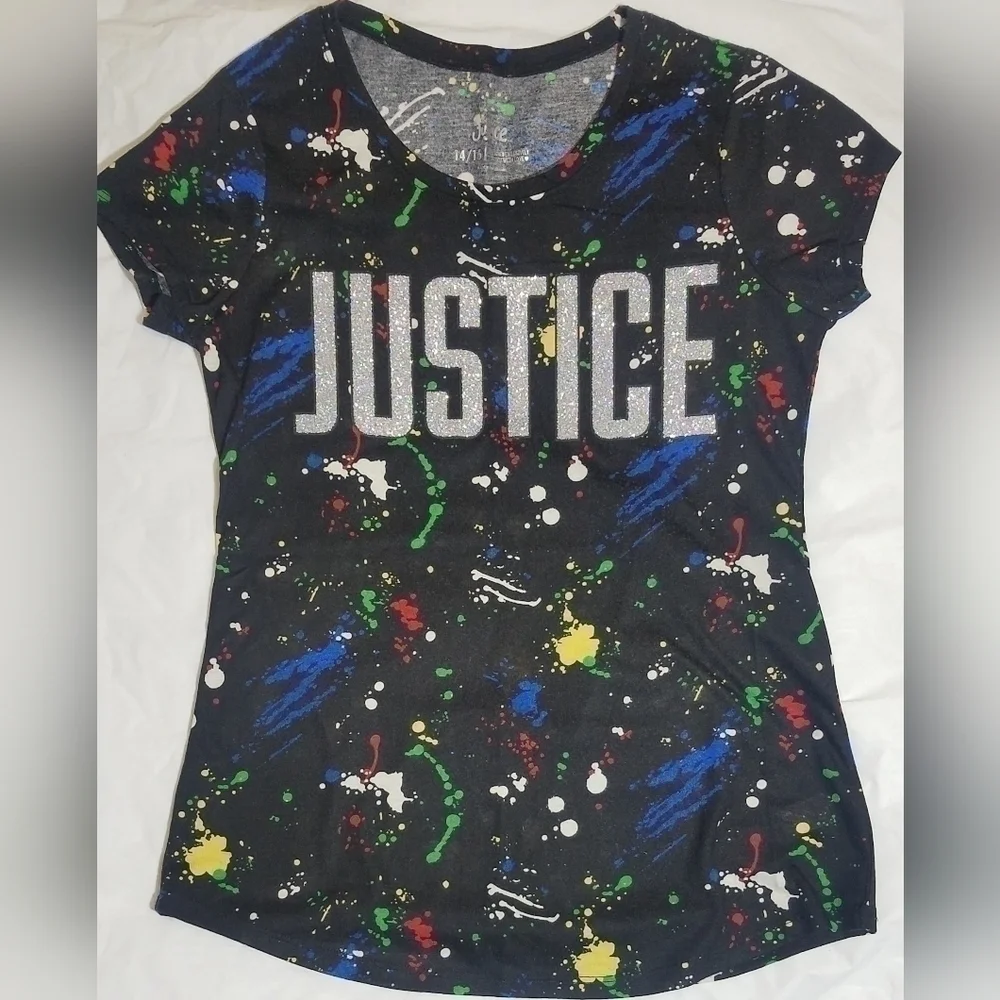 Justice Paint Splattered T-Shirt